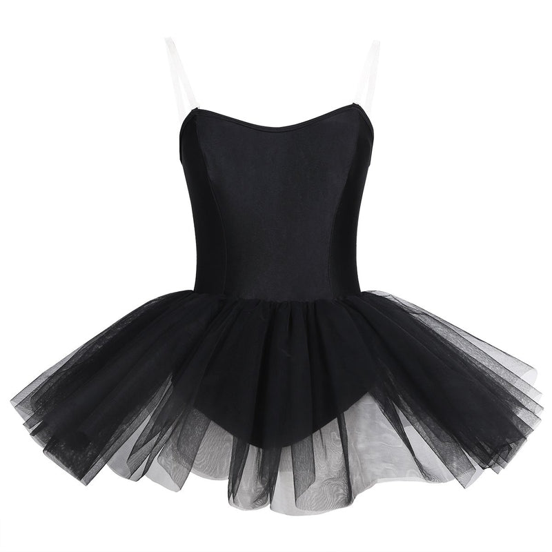 [AUSTRALIA] - CHICTRY Women's Strapless One Piece Ballet Tutu Skirt Professional Tulle Leotard Skirt Black Small 