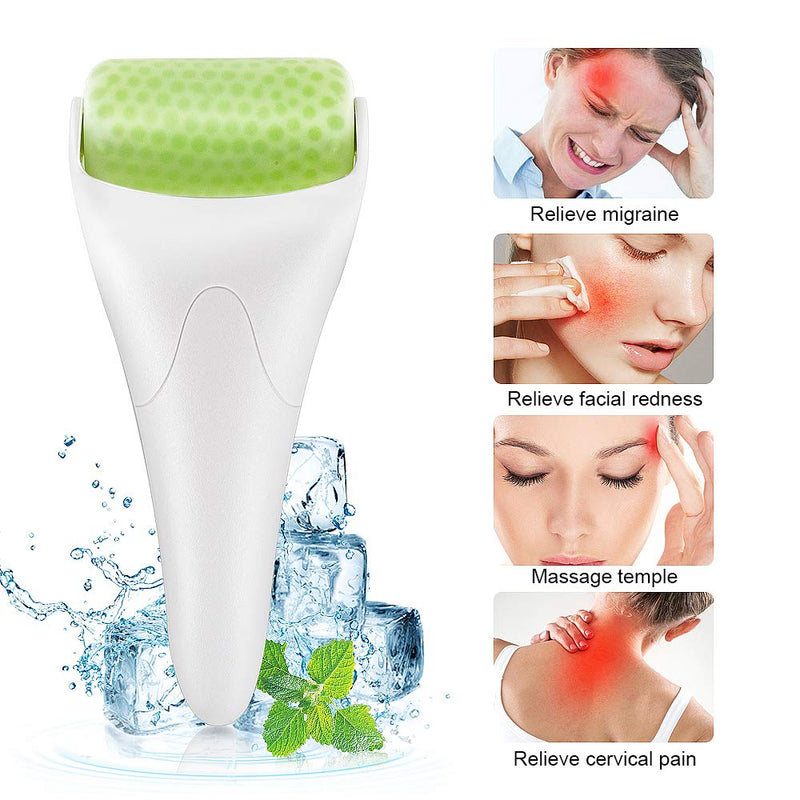 BFASU Ice Roller for Face & Eye Puffiness Migraine Relief, Ice Face Rollers for Women Facial Massager, Minor Injury, Headaches Relief, Anti Wrinkle Skin Care Product White-Green - BeesActive Australia