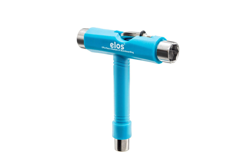 ELOS All-in-One Skate Tool - a Portable t Tool kit for Longboard Skateboard with T-Type Allen Wrench L-Type Phillips Head Screwdriver. Blue - BeesActive Australia