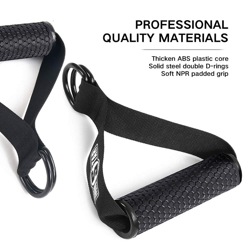INNSTAR Upgraded Heavy Duty Exercise Handles, Cable Machine Attachments Resistance Bands Handles with Solid ABS Core Grips Fitness Strap Stirrup Handle Cable Attachment Silicon Grip (Set of 2) - BeesActive Australia