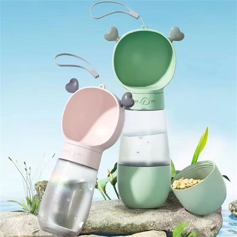 Yeduzyn Dog Water Bottles with Strap for Walking Dog Water Cup for Walking Dog Water Bottle Drinking Water Green Drinking 12oz and Feeding 8oz - BeesActive Australia