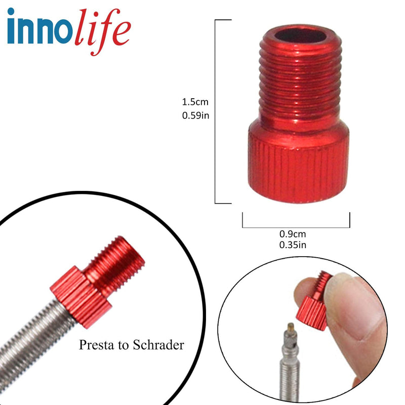 Innolife Aluminum Presta to Schrader Converter Car Valve Adapter Bicycle Bike Tube Pump Air Compressor Tools - BeesActive Australia