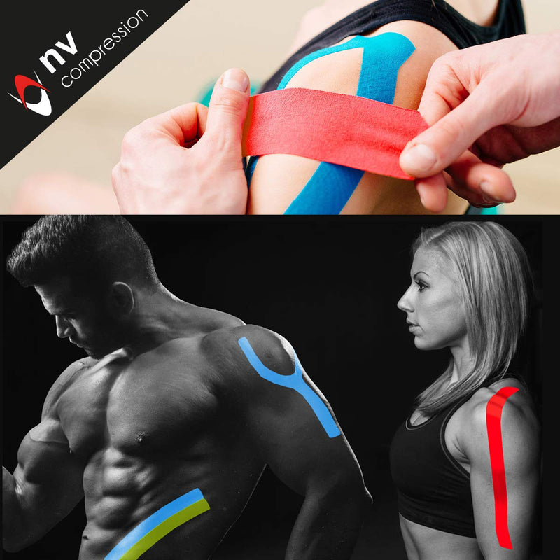 NV Compression Kinesiology Tape | 5m Roll of Elastic Muscle Support Tape for Exercise, Sports & Injury Recovery (Beige) Beige - BeesActive Australia