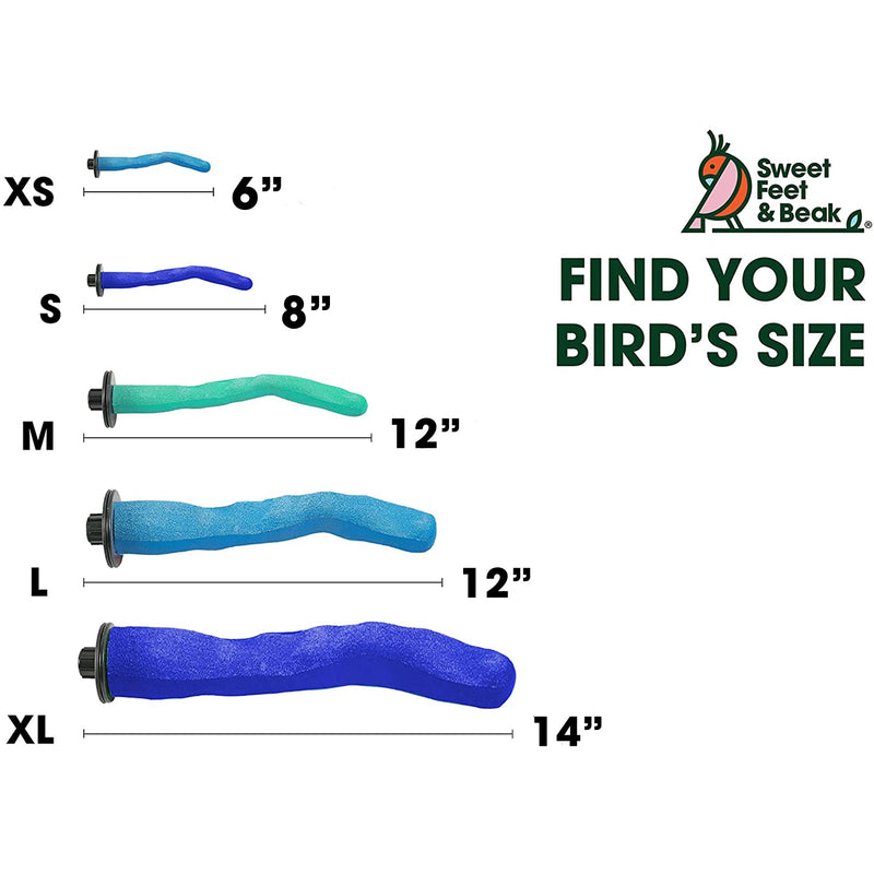 Sweet Feet and Beak Safety Pumice Perch for Birds Features Pumice to Trim Nails and Beak and Promote Healthy Feet - Safe and Non-Toxic, for Bird Cages Small 8" Purple - BeesActive Australia