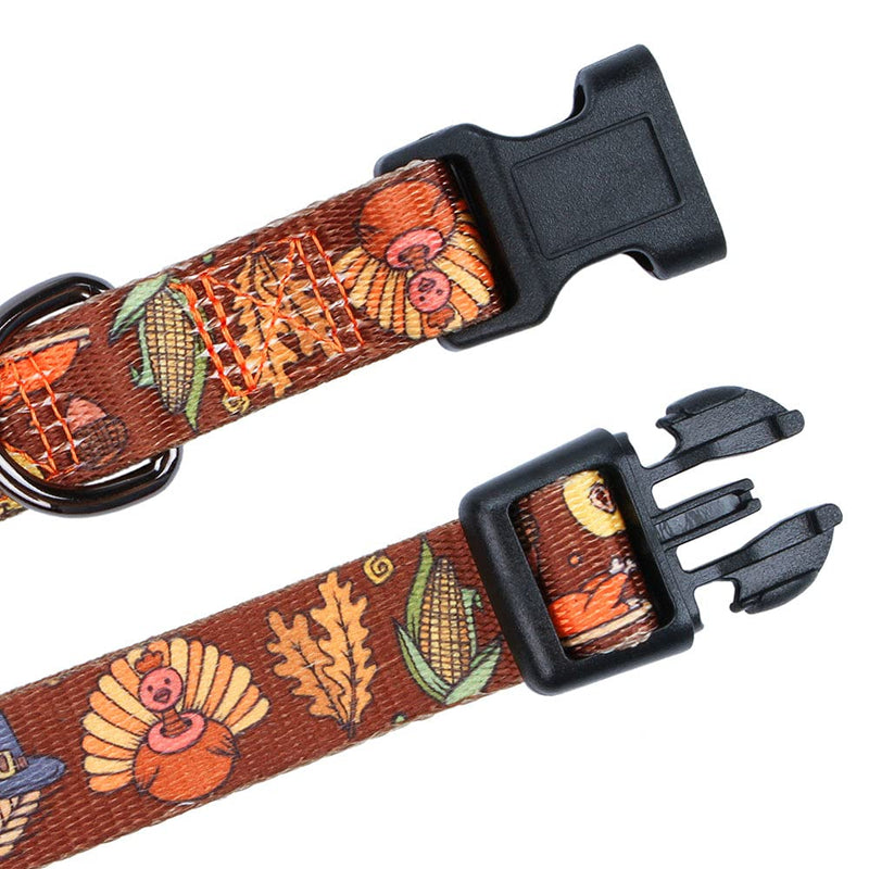 Rhea Rose Girl Dog Collars Spring Cute Daisy Flower Pattern Lovely Print and American Flag Print Dog Collar M(Neck 13.1"-19", Width 3/4") Thanksgiving - BeesActive Australia