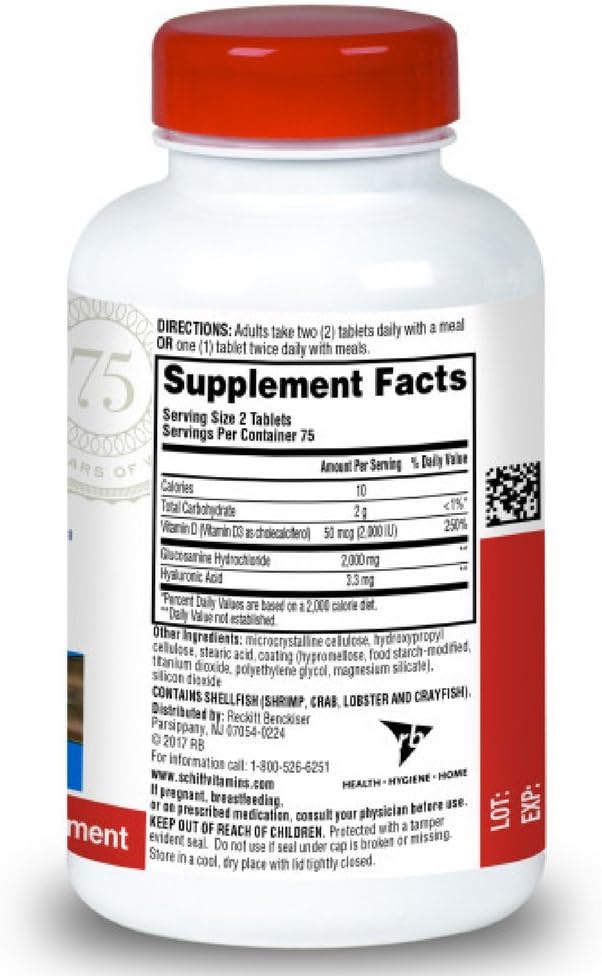 Schiff - Vitamin D3 mg and 2000 Glucosamine. 150 coating Tablet(s) - BeesActive Australia