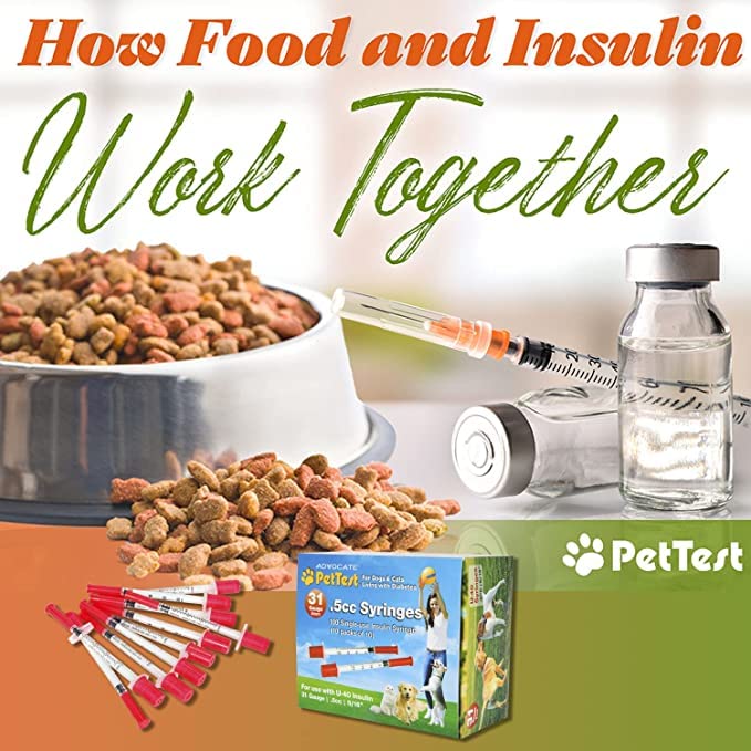 Advocate PetTest U-40 Pet Insulin Syringes Thin 31G 1/2CC, 0.5cc 5/16" for Dogs and Cats 100-Pack 0.5 cc (1/2 cc) 100 pack - BeesActive Australia