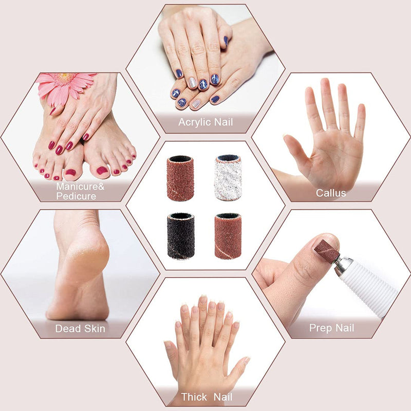 242 Pieces Professional Sanding Bands for Nail Drill 240 Pieces 3 Color Coarse Fine Grit Efile Sand Set 80#120#180#240#,2 Pieces 3/32 Inch Nail Drill Bits for Manicures and Pedicures - BeesActive Australia