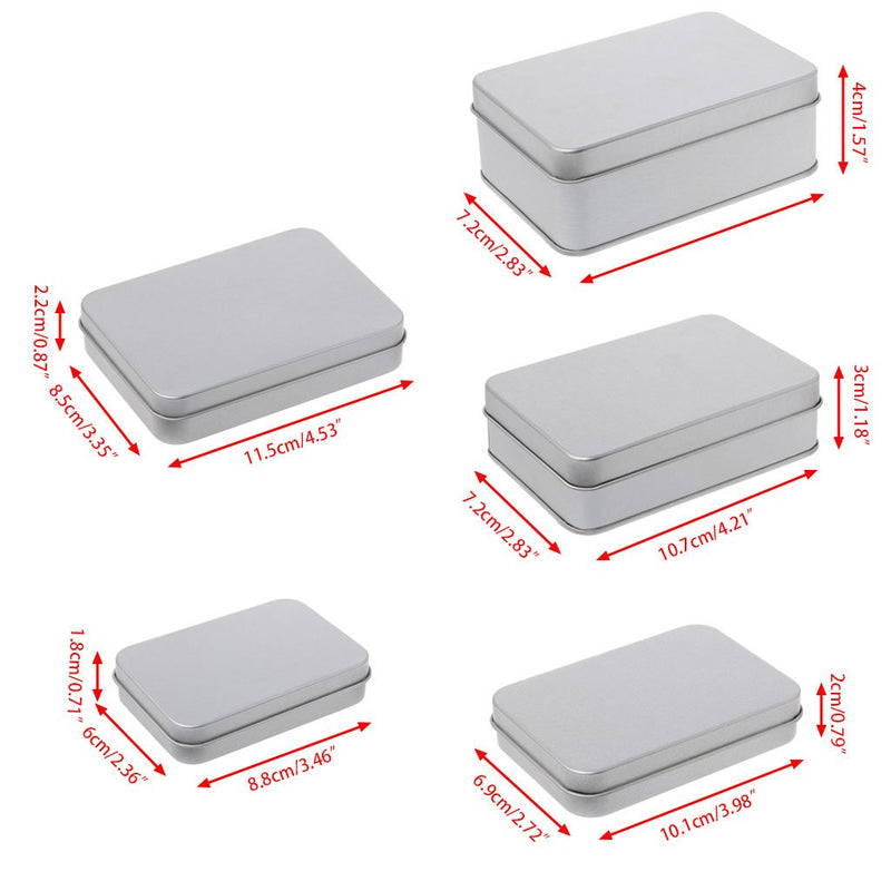 SimpleLife Metal Tin Silver Storage Box Case Organizer/Coin Holder Capsules Container/Candy Key Case (Silver) - BeesActive Australia