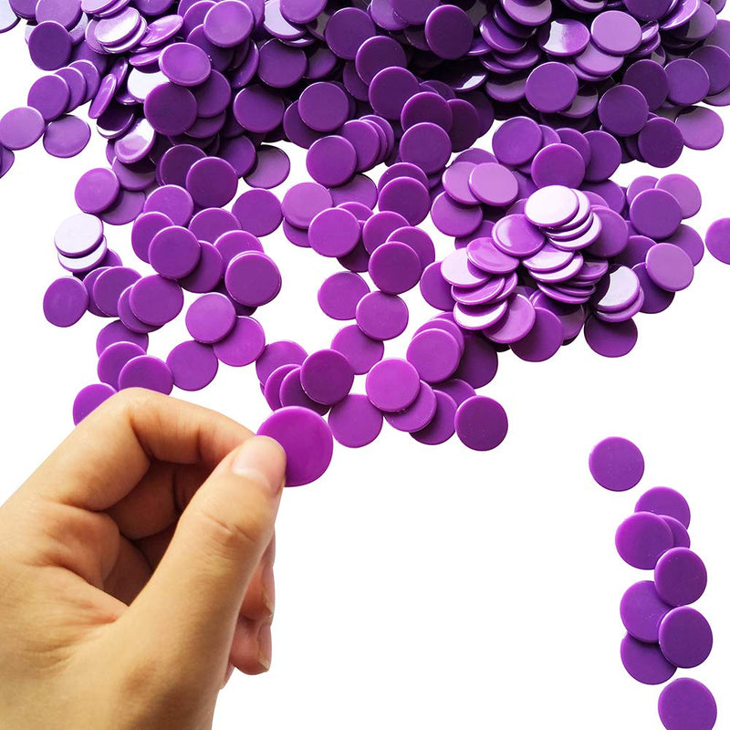 Yuanhe 1000 Pieces 3/4 inch Solid Opaque Bingo Counting Chips (Several Colors Available) Purple - BeesActive Australia