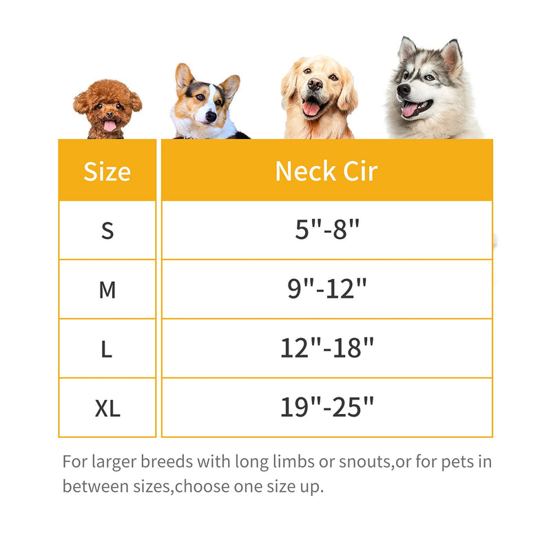 Protective Inflatable Collar for Dogs and Cats - Soft Recovery Pet Cone, E-Collar Does not Impede Vision Orange L(Neck:12-18") - BeesActive Australia