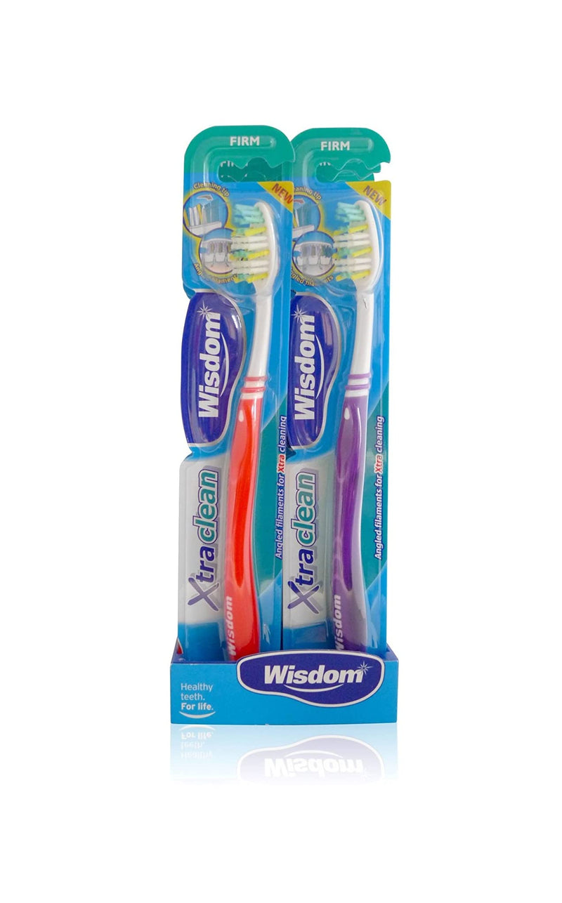 12x Wisdom Xtra Clean Manual Toothbrush Firm Bristles Teeth Cleaning Dental - BeesActive Australia