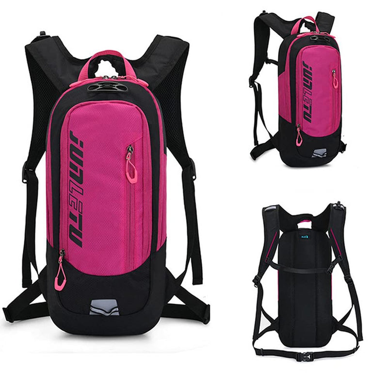 Clape Hydration Backpack with 2L Water Bladder, Small Mountain Bike Backpack Nylon Water Pack Lightweight Bicycle Daypack for Running, Hiking, Cycling, Camping OT04-Rose Red - BeesActive Australia