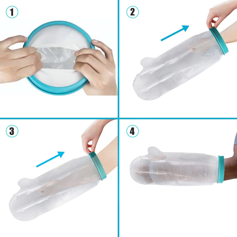 Waterproof Cast Cover Arm, Waterproof Arm Cover for Shower, Waterproof Cast Cover Arm Adult, Plaster Cast Waterproof Cover Arm for Bandages, Plasters, Waterproof Hand Cover for Shower, for Adult, Kids - BeesActive Australia