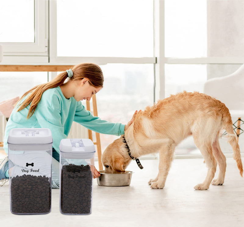 Dog Food and Treats Storage Container - Clear Plastic - Storage Canister Tins 2 Pack - BeesActive Australia