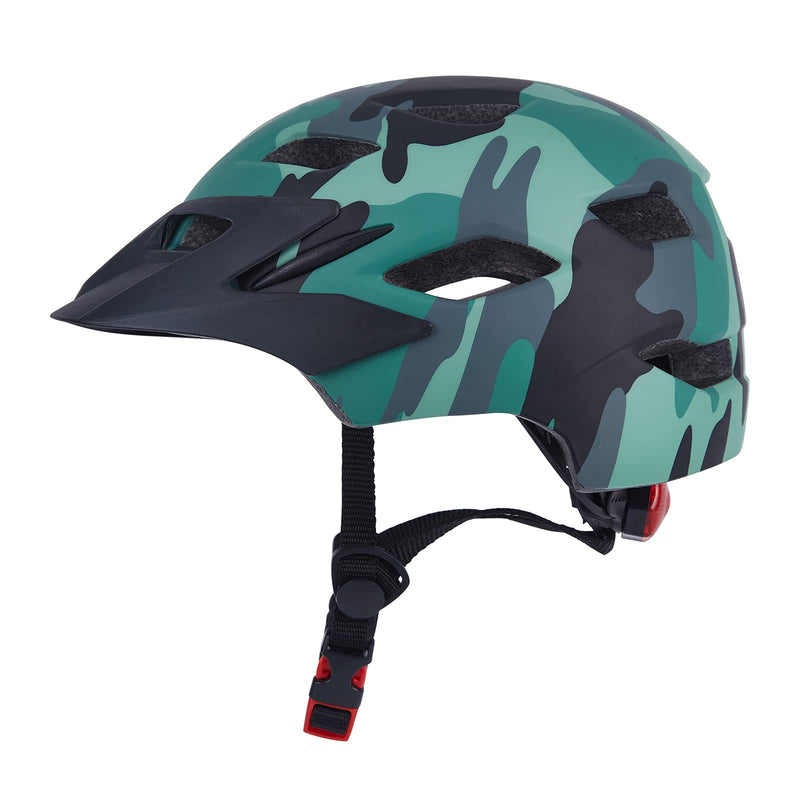 Kids Youth Bike Helmet, Adjustable Boys Girls Helmets from Children to Teen, CPSC Certified and Multi-Sport Bicycle Scooter Helmet, 50-57 cm Camouflage green 50cm-57cm/19.7''-22.4'' - BeesActive Australia