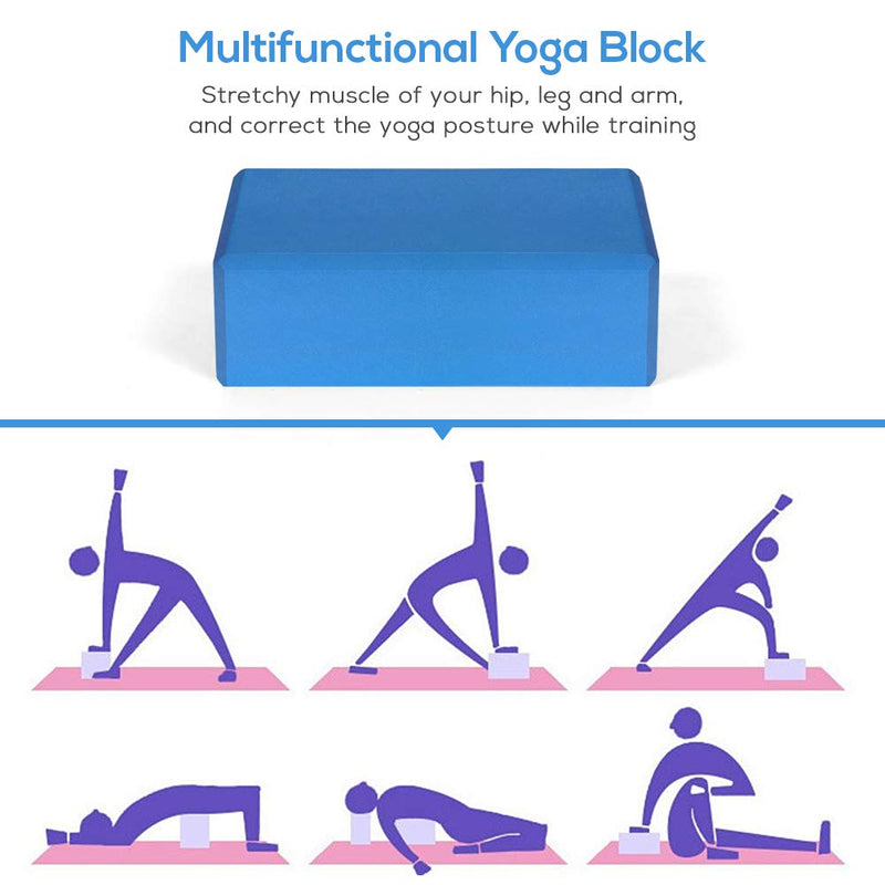 Lixada High Density Yoga Blocks EVA Foam Blocks Non-Slip Surface for Yoga, Pilates and Meditation 1PC/2PCS Optional Mint Green - BeesActive Australia