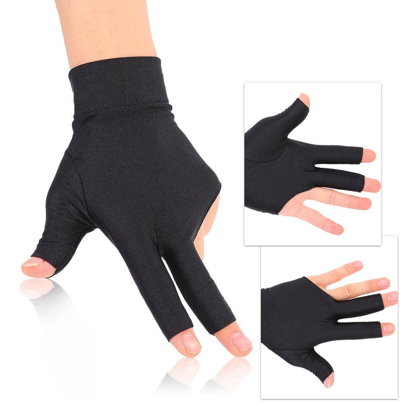 Billiards Glove 2 PCS Snooker Shooter Cue Pool Gloves Left Hand Open 3 Finger Spandex Glove - BeesActive Australia