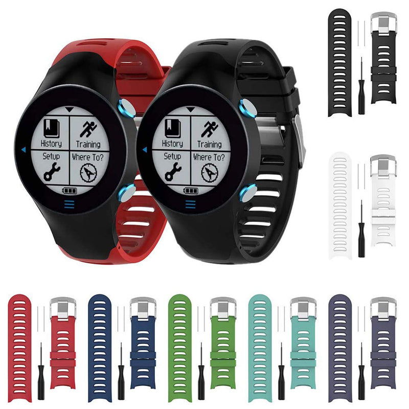 QGHXO Band for Garmin Forerunner 610, Soft Silicone Replacement Watch Band Strap for Garmin Forerunner 610 Fitness Watch BK - BeesActive Australia