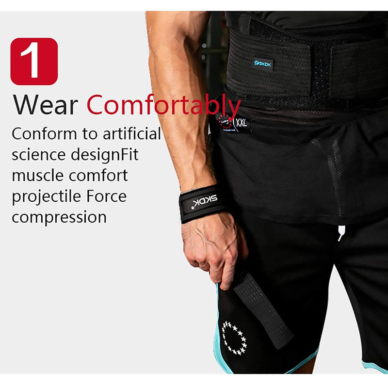 SKDK Cotton Hard Pull Wrist Lifting Straps Grips Band-Deadlift Straps with Neoprene Cushioned Wrist Padded and Anti-Skid Silicone - for Weightlifting, Bodybuilding, Xfit, Strength Training Black - BeesActive Australia