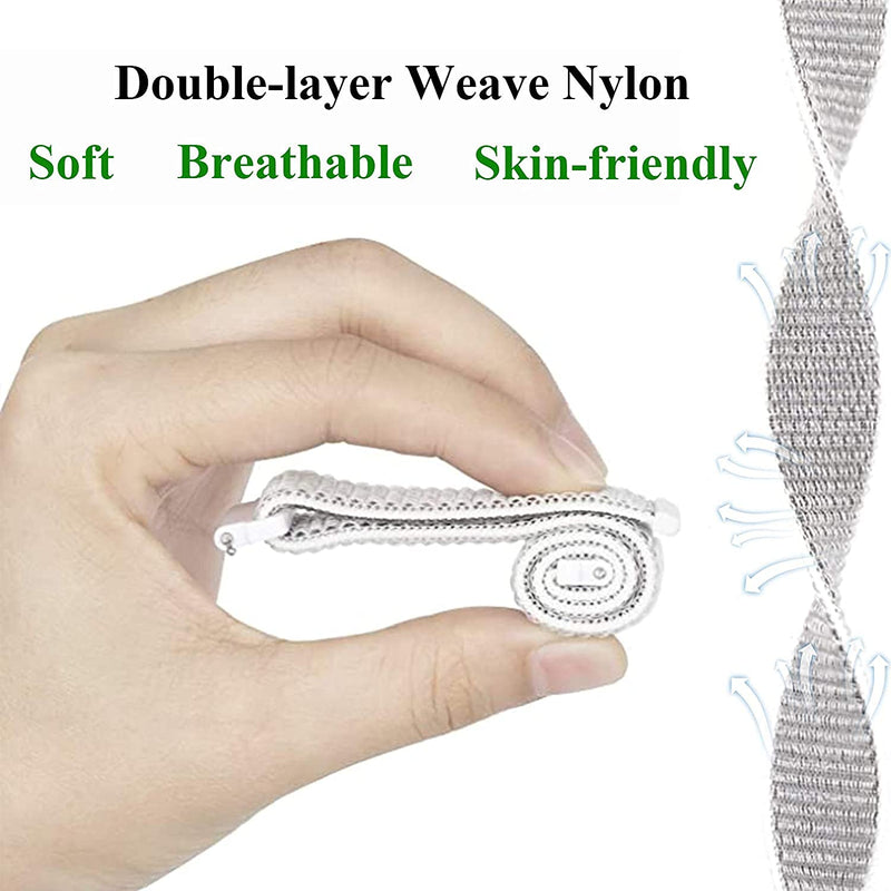Nylon Sports Bands for Wyze Watch 44 47mm, Adjustable Sports Loop Replacement Strap Wristbands Compatible with Wyze Smart Watch Seashell - BeesActive Australia