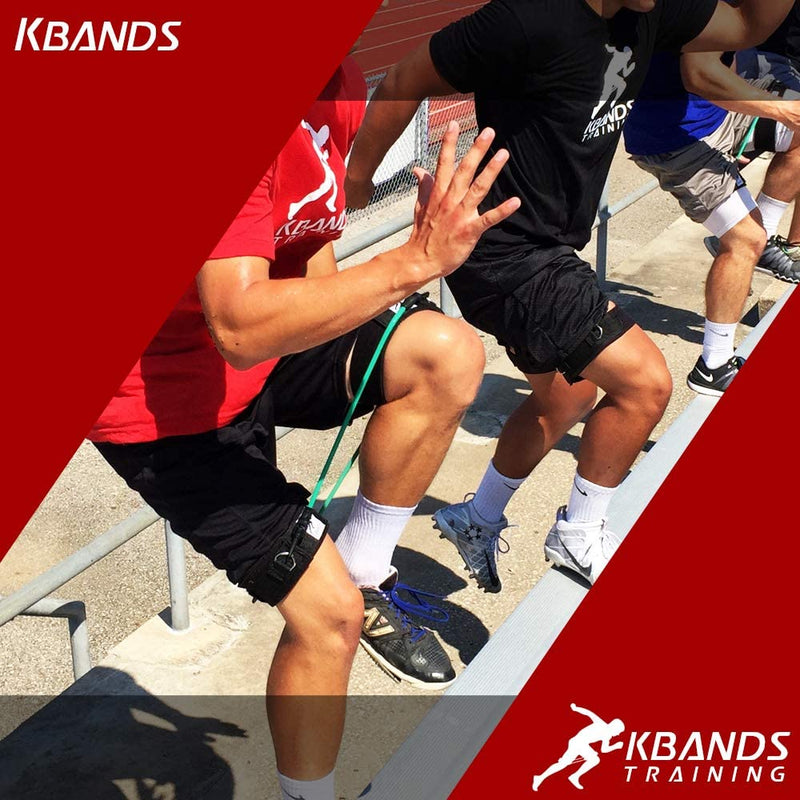 Kbands | Speed and Strength Leg Resistance Bands | Includes Speed 101 and Agility FX Digital Training Programs - Sizes for Youth, Intermediate, and Advanced Athletes Blue, Green, Red, Orange - BeesActive Australia