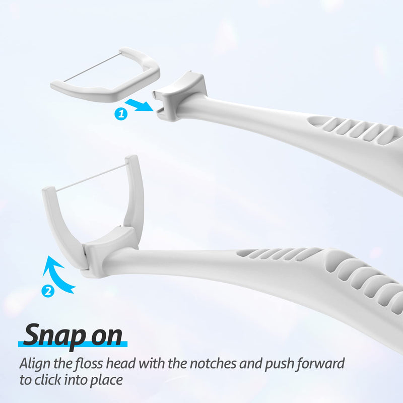 Dental Floss Picks, Clean Dental Flossers Kit (2 Handles&180 Extra Strength Refills) 2 Handles & 180 Refills - BeesActive Australia