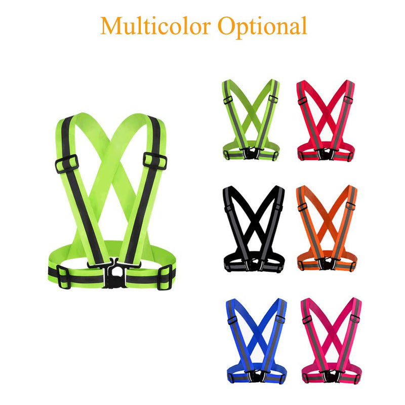 HYCOPROT Reflective Vest 2 Pack Safety Gear with High Visibility Adjustable Straps for Running, Jogging, Cycling, Hiking, Walking, Multicolor Optional (Black) Black - BeesActive Australia