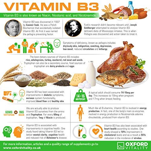 Vitamin B3 Tablets | 16mg Supplement for Energy & General Health | Oxford Vitality 120 Count (Pack of 1) - BeesActive Australia