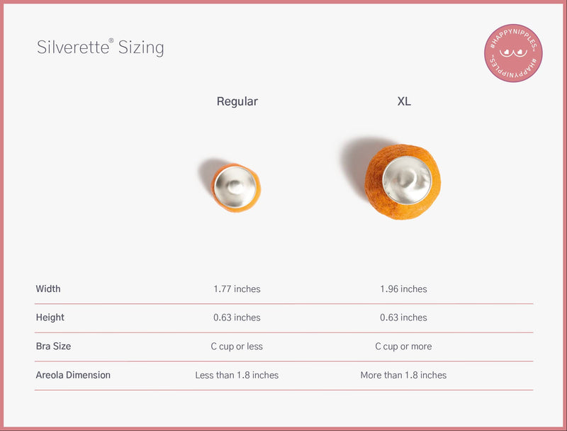 SILVERETTE XL The Original Silver Nursing Cups - Soothe and Protect Your Nursing Nipples -Made in Italy X-Large - BeesActive Australia