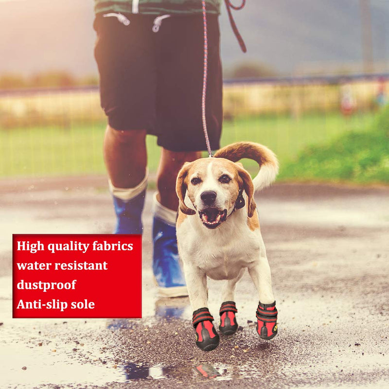 CovertSafe& Dog Boots for Dogs Non-Slip, Waterproof Dog Booties for Outdoor, Dog Shoes for Medium to Large Dogs 4Pcs Size 1: （2.3''x1.6'')(L*W) for 10-23 lbs Red - BeesActive Australia