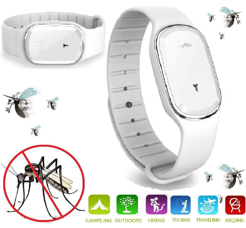 N3 ZELEK Mosquito Repellent Bracelet Mosquito Bands Newest CHIP Insect Repellent Bands Ultrasonic Pest Repeller Wrist Band Pest Control Repellent Bracelet Anti Mosquito Wristband Smart Insect Watch White - BeesActive Australia