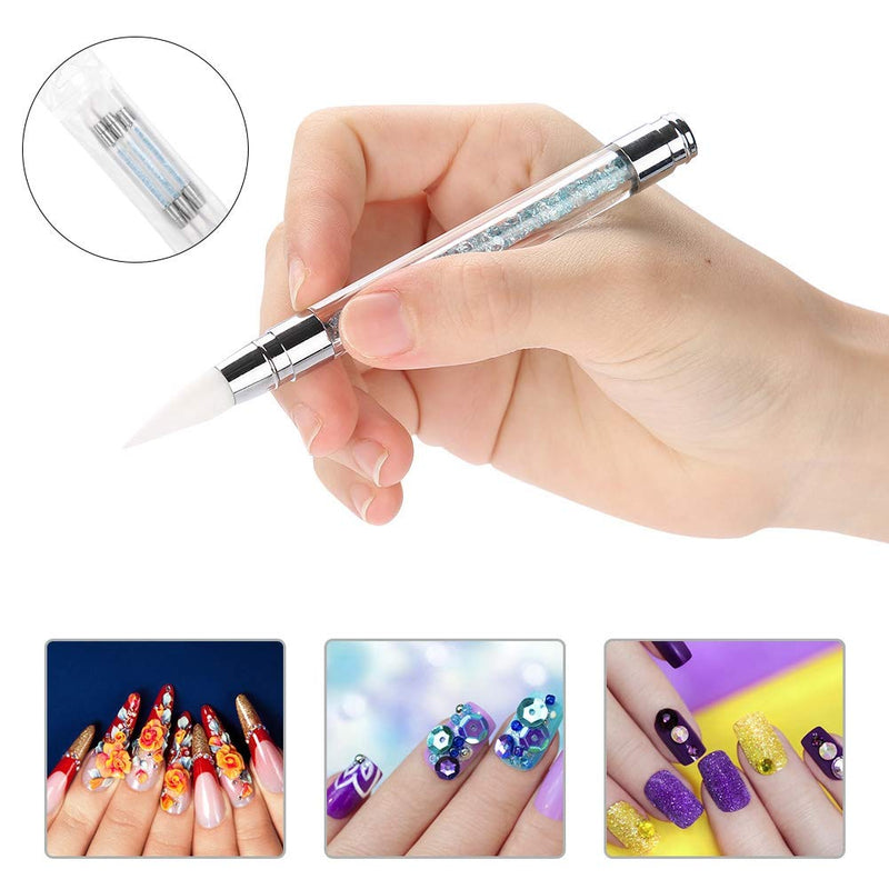 3Psc Paint Manicure, Silicone Design Painting Dotting Pen Tool Polish Drawing Brush for Art Nail Manicure Tool - BeesActive Australia