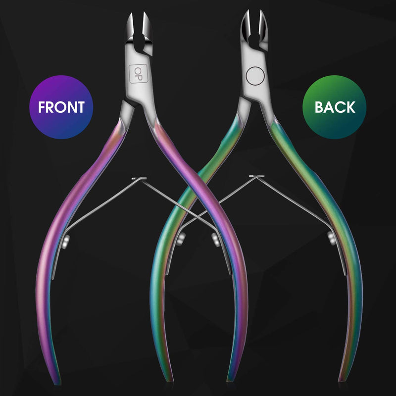 Cuticle Trimmer Cuticle Nippers Clippers Stainless Steel Hangnail Remover Extremely Sharp Cutter Pedicure Manicure Tool, opove X7 Rainbow Gradient - BeesActive Australia