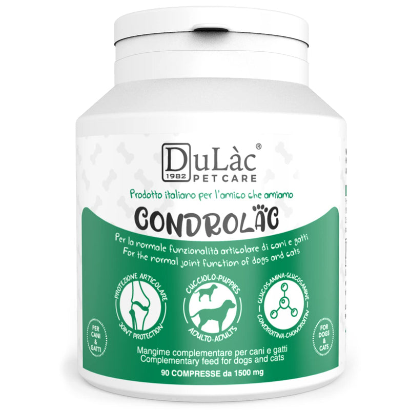 CONDROLAC Glucosamine Chondroitin for Dogs and Cats, High Dosage - Dog Joint Supplement Made in Italy, 90 Chewable and Divisible Tablets for Puppies, Adults and Senior - Dulàc Pet Care - BeesActive Australia