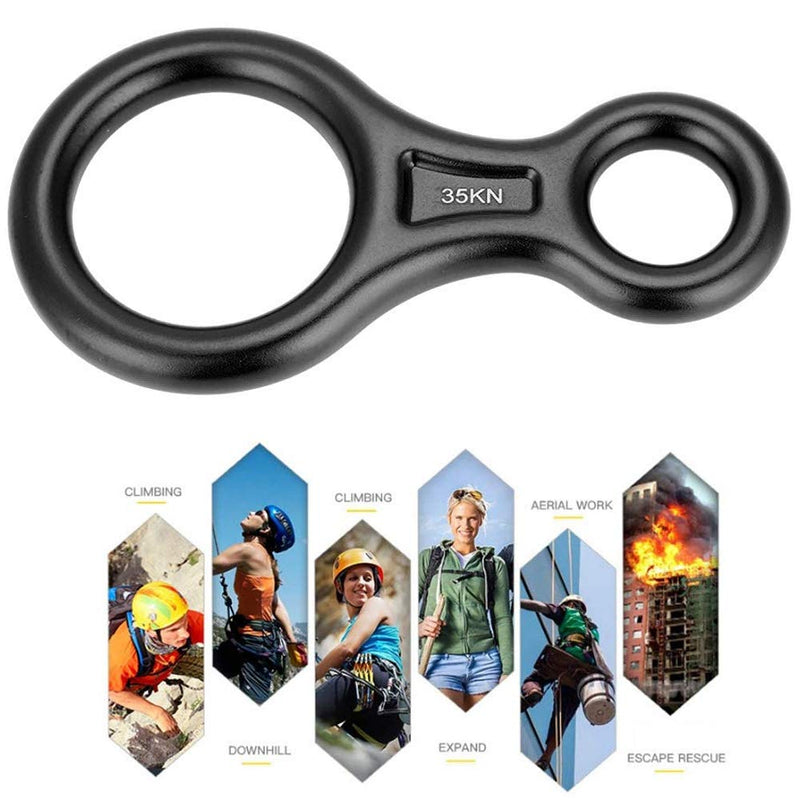 AOKWIT Rescue Figure 8 Descender Climbing Gear Downhill Equipment 35KN/3500kg 7075 Aluminum Alloy Rigging Plate for Climbing Belaying and Rappeling Device Black - BeesActive Australia