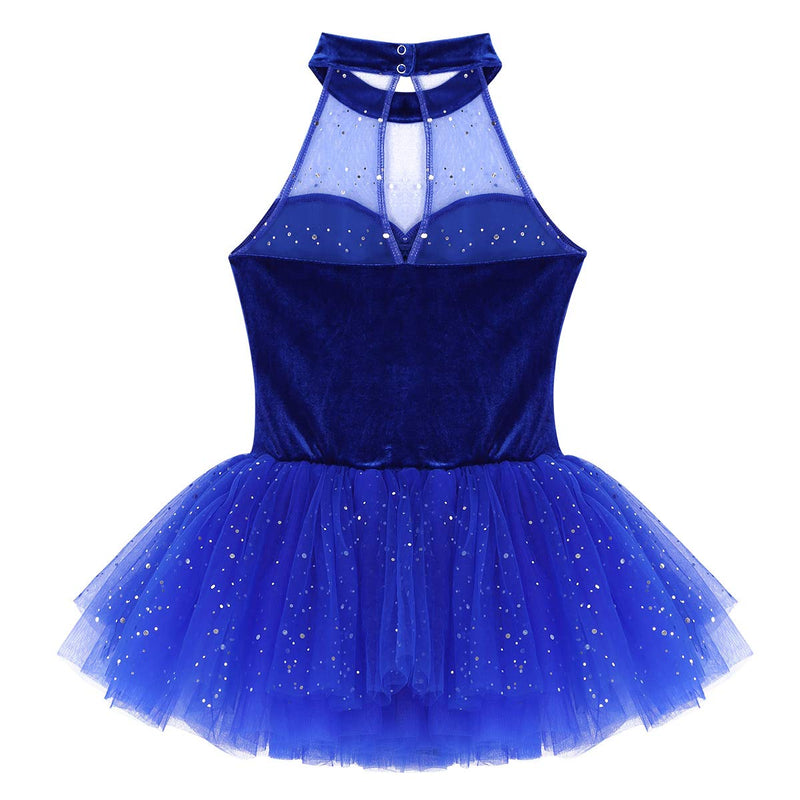 [AUSTRALIA] - inlzdz Women's Sequins Keyhole Camisole Professional Ballet Dance Layers Tutu Skirt Dancewear Blue Medium 