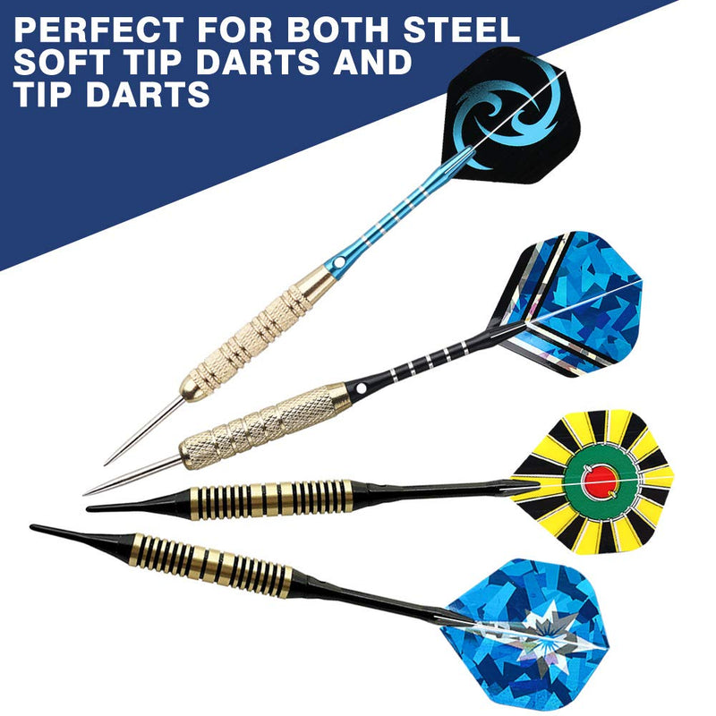 Tezoro Standard Dart Flights sets 30 sets 90 pcs Durable Replacement Dart Accessories Parts Supplies, Rich Variety of Designs Tail Wing - BeesActive Australia