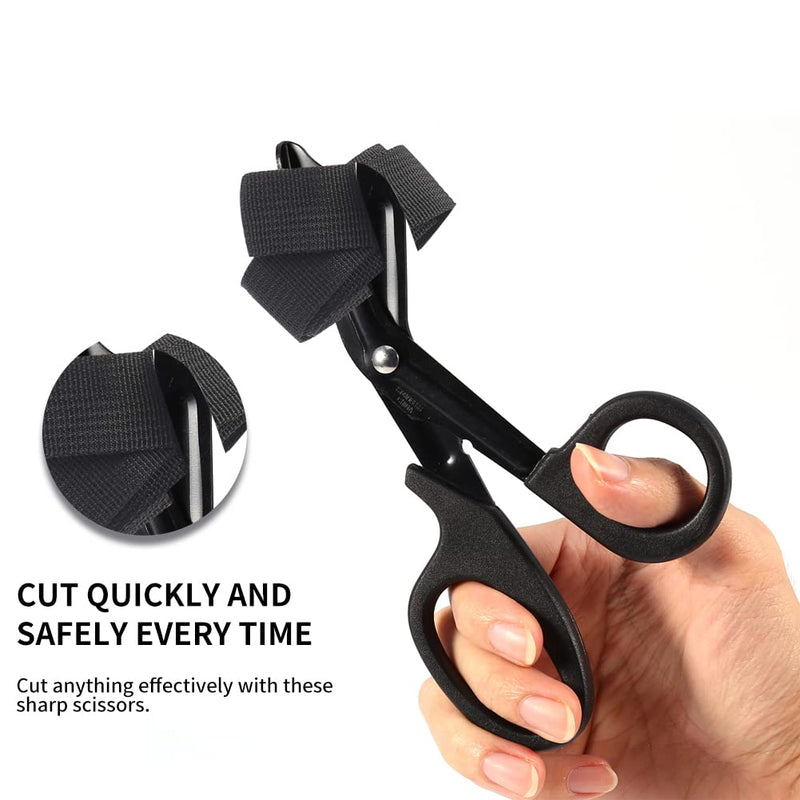 Medical Scissors,Bandage Shears Stainless Steel Curved Bandage Scissors for Medical & Nursing Purposes 18.3 X 9.2cm (Black) Black - BeesActive Australia
