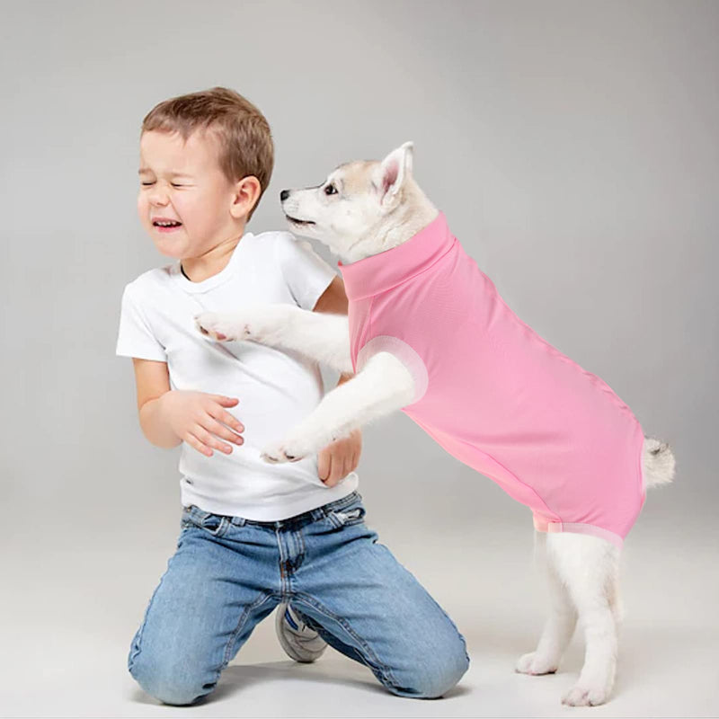 SAWMONG 2 Pack Recovery Suit for Dogs After Surgery, Dog Recovery Suit Dog Spay Surgical Suit for Female Dogs, Dog Onesie Body Suit for Surgery Male Substitute Dog E-Collar Purple Pink (2 Pcs) Medium - BeesActive Australia
