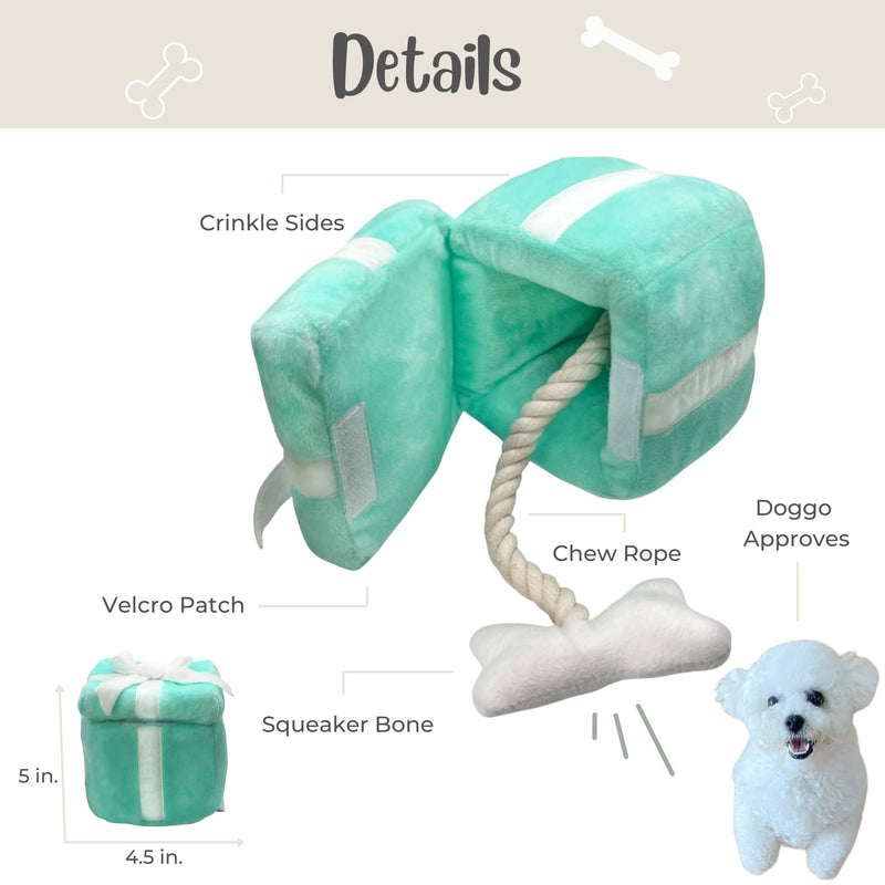 Cheeki Studios Present Plush Dog Toys- Birthday Surprise Interactive Gift Mint - BeesActive Australia