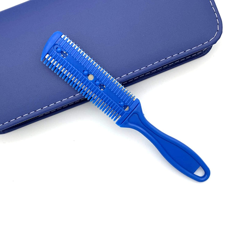 LIGICKY Baby Hair Cutting Scissors Set Professional Safety Round Tip Stainless Steel Hair thinning Shears Bang Hair Scissor for Kids/Salon/Home Blue - BeesActive Australia