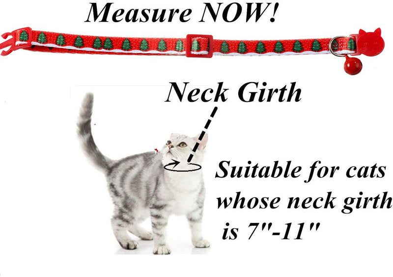 BoomBone Breakaway Cat Collar with Bell for Christmas,Puppy Holiday Collars Red+Green+Red - BeesActive Australia