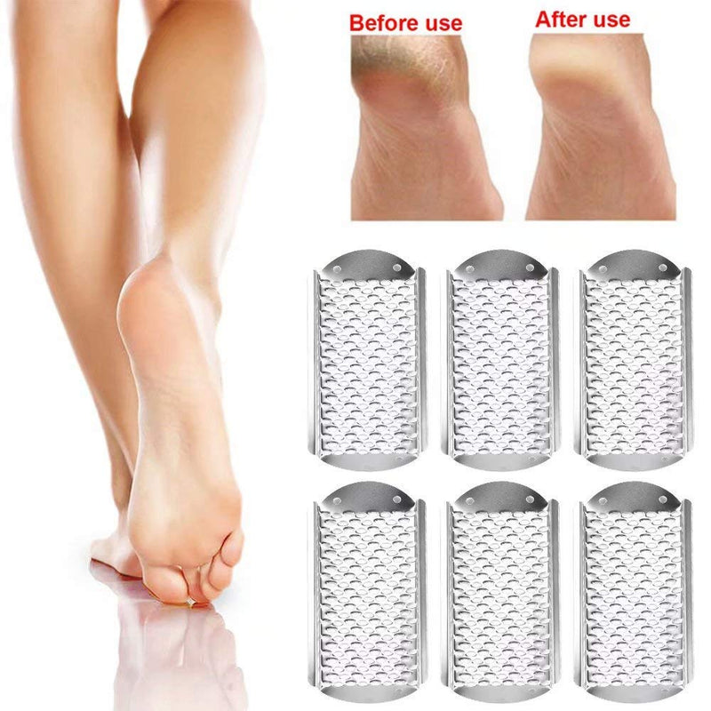 6Pcs Foot File Callus Replacement Blades Pedicure Rasp Stainless Steel Big Hole - BeesActive Australia