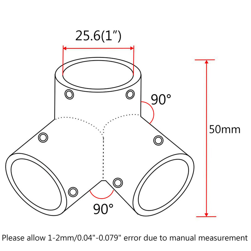 [AUSTRALIA] - NRC&XRC Marine Grade 316 Stainless Steel Mirror Polished Hand Rail Fitting-90 Degree 7/8inch 1 INCH 3 Way Corner Elbow,1 inch Pipe Hand Rail Tee one piece for 25mm(1") tube 