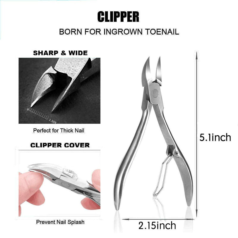 12PCS Ingrown Toenail Tool Ingrown Toenail Treatment Pedicure Tools，Ingrown Toenail Tool Kit Nail Clipper Set Pedicure Kit Ingrown Toenail Pedicure Tool By JTIEO… silver - BeesActive Australia