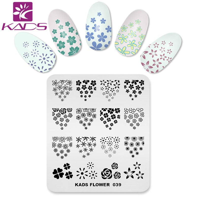 KADS Nail Art Stamp Plate Flower Series Nail stamping plate Template Image Plate Nail Art DIY Decoration Tool - BeesActive Australia