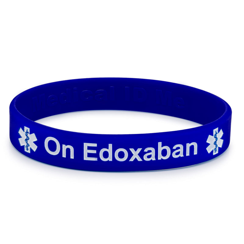 On Edoxaban Medical Alert Wristband Bracelet Blood Clot ID Silicone UK (20cm, Pack of 4) 20cm - BeesActive Australia