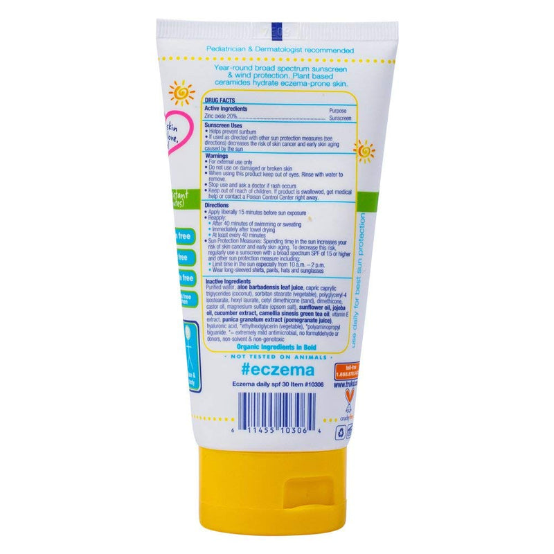 Trukid Soothing Skin (Eczema) SPF 30+ UVA/UVB Protection Sunscreen for Baby, Safe for Sensitive Skin, Unscented, All Natural Ingredients (2 fl oz) - BeesActive Australia