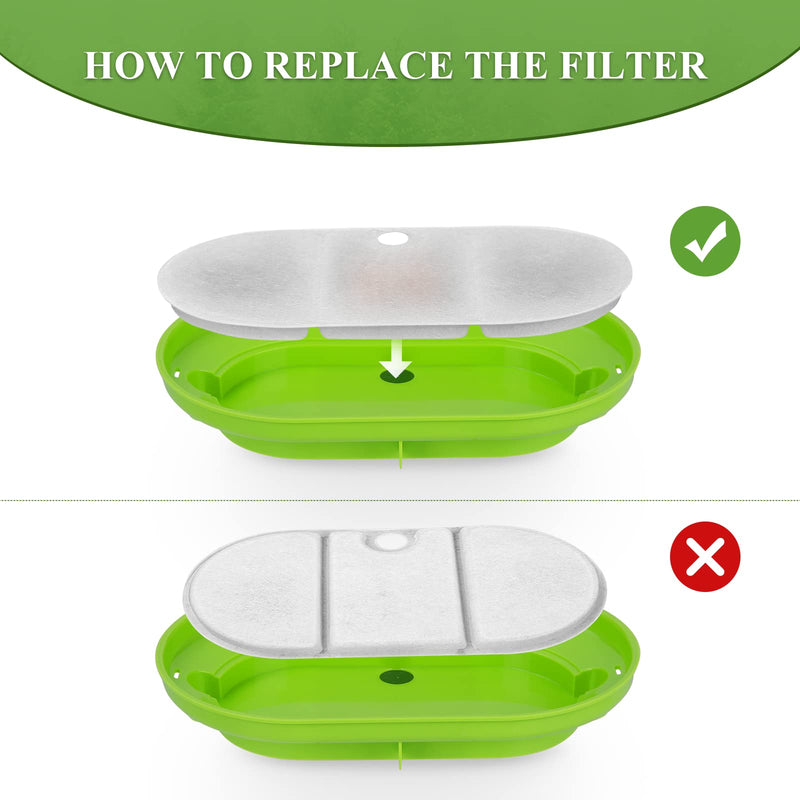 Cat Water Fountain Filters with Sponges, Pet Water Fountain Replacement Filter for 71oz/2.1L PLWF002 Capsule Dog Water Fountain, Pet Fountain Filter Set 8+8 - BeesActive Australia